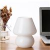 Image 1 : Lot of 1 BSOD Glass Mushroom lamp - Bedside Table Lamp - Matte White - Brand New!