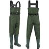 Image 1 : Lot of 1 Tidewe Waterproof Chest Waders/Fishing & Hunting Waders - Green - Size 11 Boots