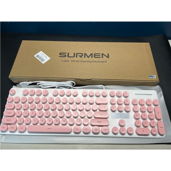 Lot of 1 Surmen V300 Wired Gaming Keyboard - Pink - Brand New!