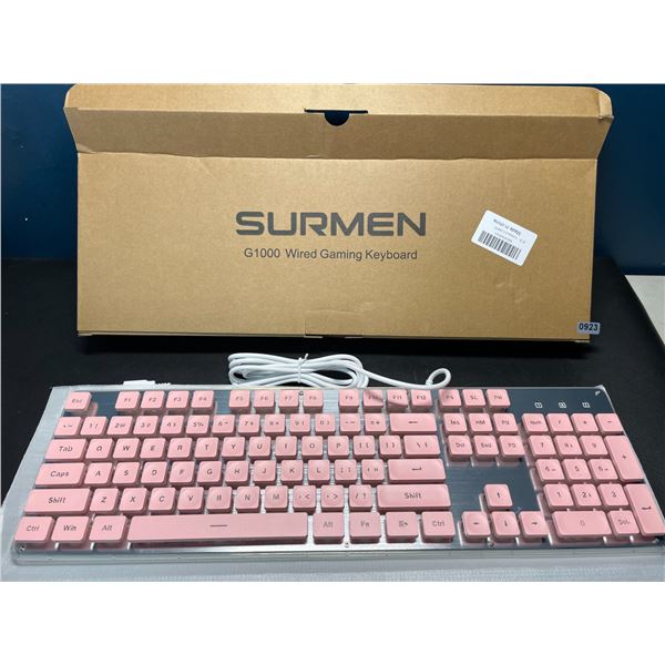 Lot of 1 Surmen G1000 Wired Gaming Keyboard - Pink - Brand New!