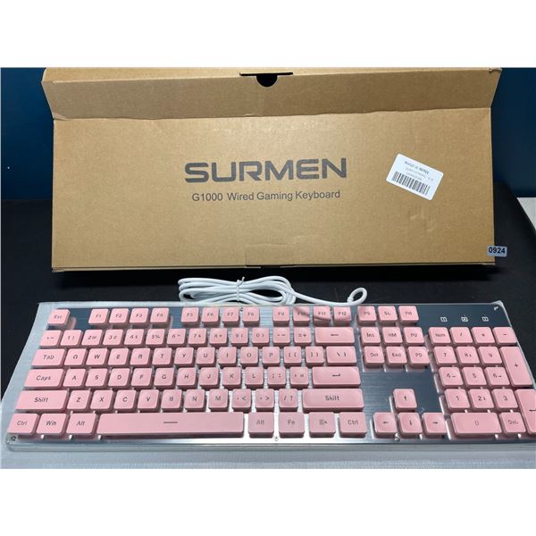 Lot of 1 Surmen G1000 Wired Gaming Keyboard - Pink - Brand New!