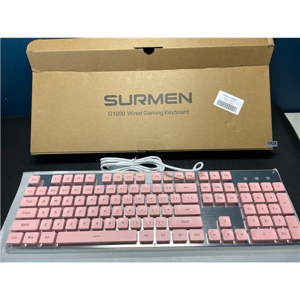 Lot of 1 Surmen G1000 Wired Gaming Keyboard - Pink - Brand New!