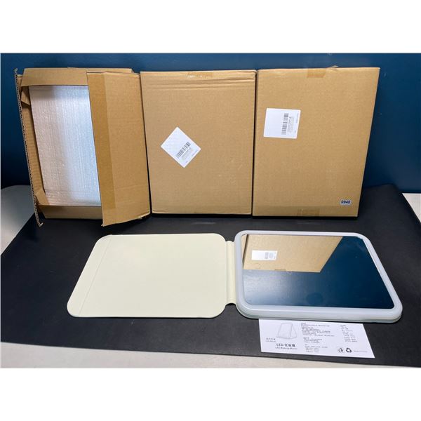 Lot of 3 LED Makeup Mirrors