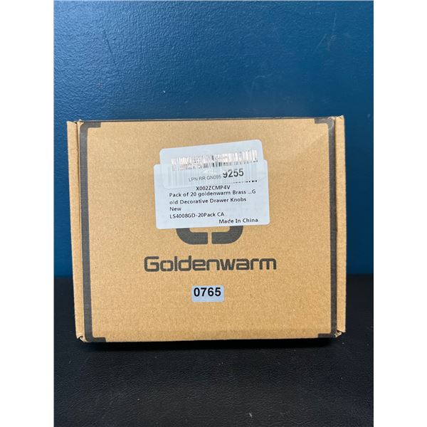 Lot of 1 Pack of 20 Golden Warm Brass Drawer Knobs