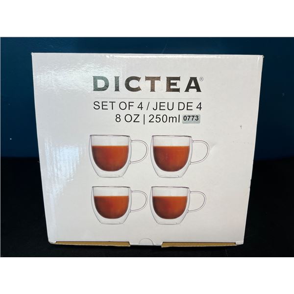 Lot of 1 Dictea 4PC 8OZ Tea Cups