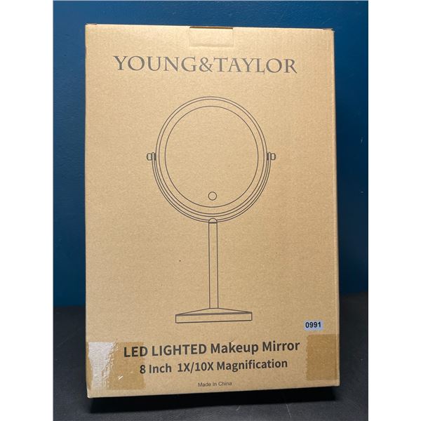 Lot of 1 Young&Taylor LED Lighted Makeup Mirror - 8inch -1X/10X Magnification