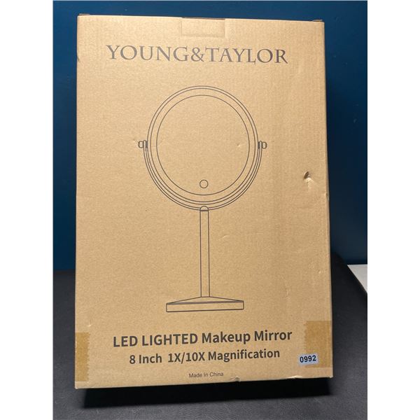 Lot of 1 Young&Taylor LED Lighted Makeup Mirror - 8inch -1X/10X Magnification