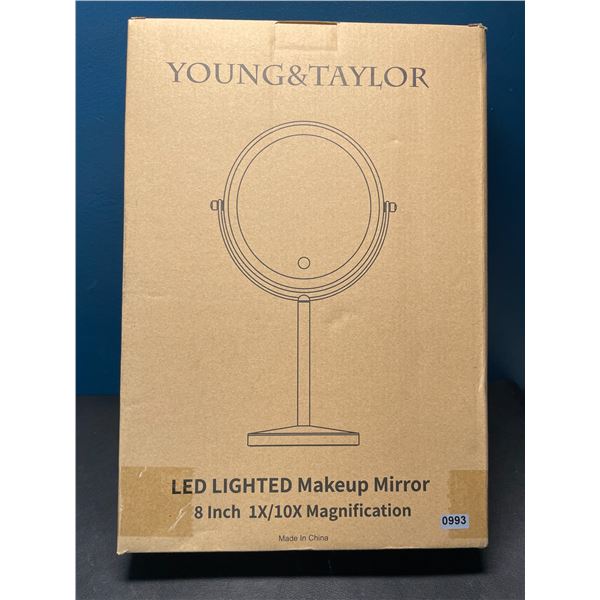 Lot of 1 Young&Taylor LED Lighted Makeup Mirror - 8inch -1X/10X Magnification