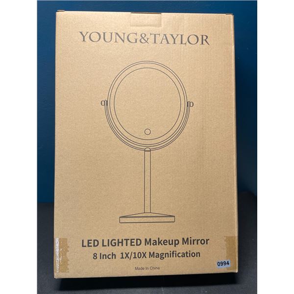 Lot of 1 Young&Taylor LED Lighted Makeup Mirror - 8inch -1X/10X Magnification