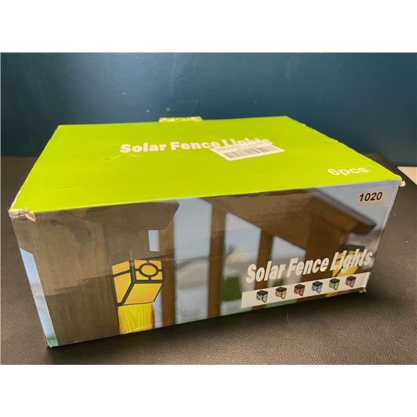 Lot of 1 Box of LED Solar Fence Lights - 6PCS in Box - Brand New!