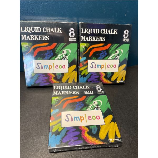 Lot of 3 Packs of Liquid Chalk Markers - 8PCS per pack/24 Total