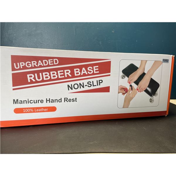 Lot of 1 Leather Non-Slip Manicure/Nail Hand Rest - White Leather - Brand New!