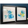 Image 1 : Lot of 2 Pokemon Framed Art Pieces - Vaporeon & Squirtle