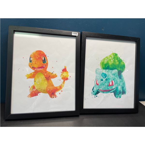 Lot of 2 Pokemon Framed Art Pieces - Charmander & Bulbasaur