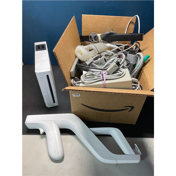 Lot of 1 Nintendo Wii Console with Box of Assorted Cords/Accessories - Used