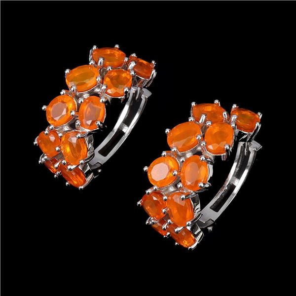 Natural Mexican Orange Opal Earrings