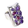 Image 1 : Natural Amethyst & Rhodolite Garnet Ring