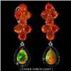 Image 1 : Natural White Opal Black Spinel & Orange Opal Earrings
