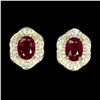 Image 1 : Natural Pigeon Blood Red Ruby Earrings