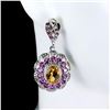 Image 2 : Natural Citrine Rhodolite Garnet Earrings