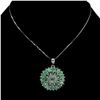 Image 2 : Natural Colombian  Green Emerald Necklace