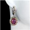 Image 1 : Natural Pigeon Blood Red Ruby & Sapphire Earrings