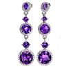 Image 1 : Natural Purple Amethyst Earrings