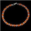 Image 1 : Natural Oval Orange Opal & Tanzanite Bracelet