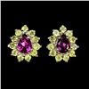 Image 1 : Natural Pink Rhodolite Garnet Peridot Earrings