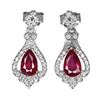 Image 1 : Natural Pigeon Blood Red Ruby Earrings