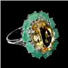 Image 1 : Natural Yellow Citrine & Colombian Emerald