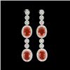 Image 1 : Natural Mexcian Orange Opal 8x6 MM Earrings