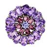 Image 1 : Natural Amethyst Rhodolite Garnet Tanzanite Ring