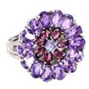 Image 2 : Natural Amethyst Rhodolite Garnet Tanzanite Ring