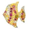 Image 1 : Natural Sapphire & Rhodolite Garnet Fish Brooch