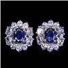 Image 1 : Natural Blue Sapphire & Tanzanite Earrings