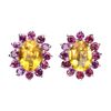 Image 1 : Natural Citrine Rhodolite Garnet Earrings