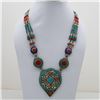 Image 1 : Tibet Natural Stone Tribal Queen Royal Necklace