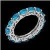 Image 1 : Natural Brazil Paraiba Blue Apatite Eternity Ring