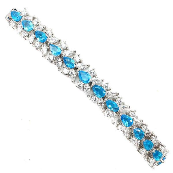 Natural Brazil Paraiba Blue Apatite Bracelet