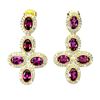 Image 2 : Natural Unheated Oval Rhodolite Garnet Earrings