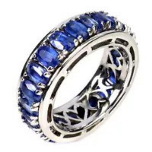 Natural Blue Kyanite Eternity Ring