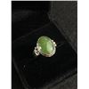 Image 1 : Hand Crafted Sterling Silver (Tested and Polished) w/ Green B.C. Jade Stone Ring