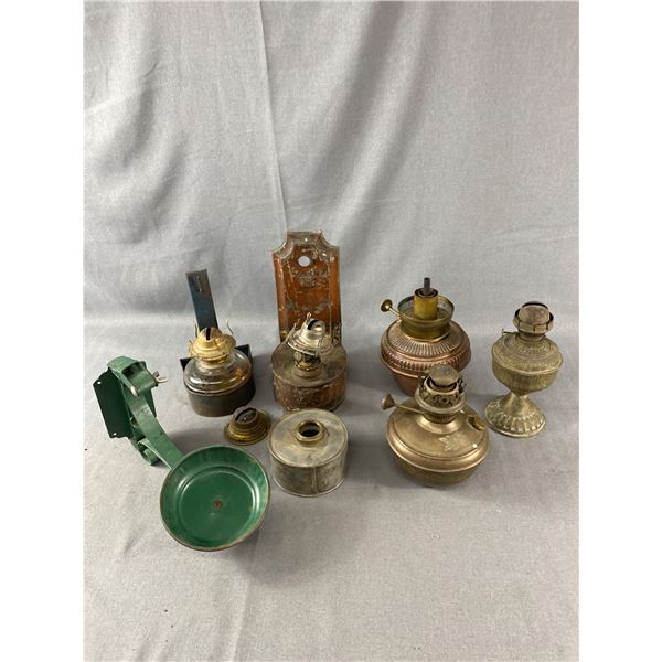 Lot Of Vintage Oil Lamp Bases & More