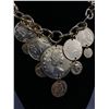 Image 2 : Gold Plated Large Links w/ Imitation Coins Choker Necklace 16" Long