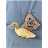 Image 1 : 2001 Hand Carved Wood Life Size Duck & Turtle Painted On Stone