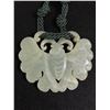 Image 2 : Vintage Butterfly Jade Pendant on Rope Necklace 3 x 3