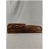 Image 1 : 12" Long Raven Head Moon Carving Signed A. Mountain Mamalililkulla First Nations BC