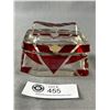 Image 1 : Beautiful Hand Cut Crystal Glass Trinket Box w/ Lid Excellent Condition