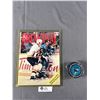 Image 1 : Vancouver Canucks Program and Puck from First Ever San Jose Sharks Game from 1991